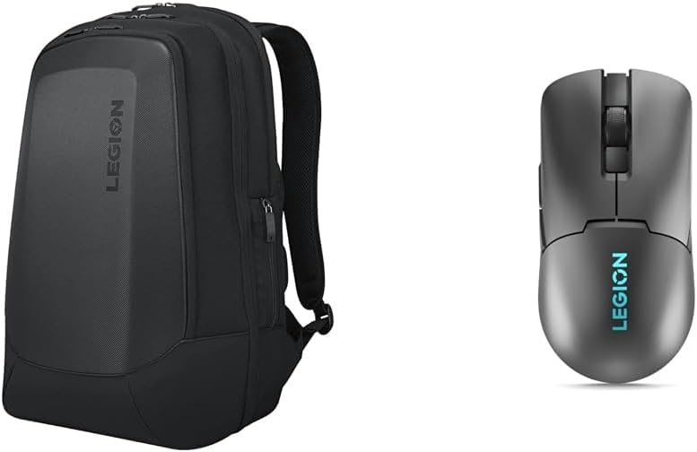 Lenovo Legion 17 Gaming Laptop Backpack and 19K DPI RGB Wireless Gaming Mouse with 6 Programmable Buttons